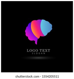Human Brain & Creativity Logo. Symbol & Icon Vector Template.