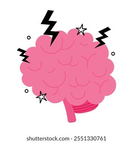 human brain depression icon isolated