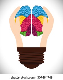 Human brain design, vector illustration eps 10.