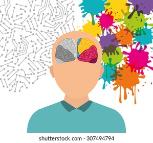 Human brain design, vector illustration eps 10.