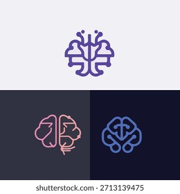 Design de logotipo diferente para o cérebro humano