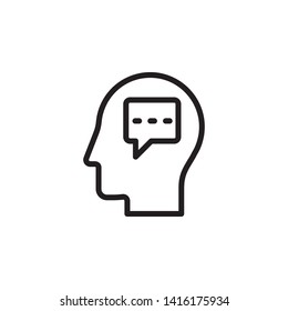human, brain, education, chat, bubble icon. Simple thin line, outline vector of Mind process icons for UI and UX, website or mobile application