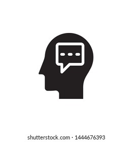 human, brain, education, chat, bubble icon. Simple glyph, flat vector of Mind process icons for UI and UX, website or mobile application
