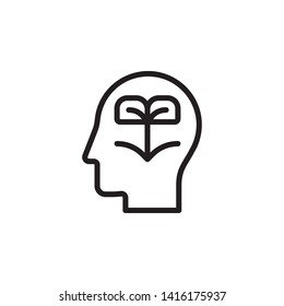 human, brain, education, idea, learning icon. Simple thin line, outline vector of Mind process icons for UI and UX, website or mobile application