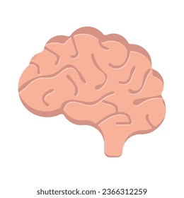 Icono plano del cerebro humano. Diseño de caricaturas. Ilustración vectorial. Eps 10.