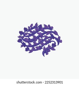 Human brain with flowers symbol for world mental health day, mental awareness concept. Healthy blooming human internal organ.