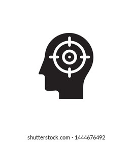 human, brain, focus icon. Simple glyph, flat vector of Mind process icons for UI and UX, website or mobile application