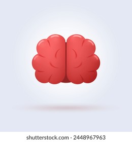 Human brain front view. Vector illustration.