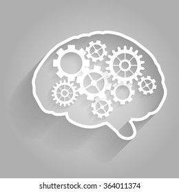 Human brain with gears.Vector for your design.