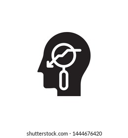 human, brain, growth, down icon. Simple glyph, flat vector of Mind process icons for UI and UX, website or mobile application