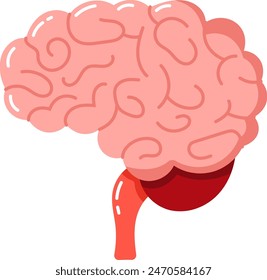 Human Brain Hand Drawn Vector Illustration