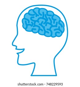 Human brain head silhouette