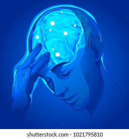 Human brain. Human health. Healthcare illustration. Vector illustration.