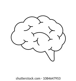 Human brain icon. Black lines on white background. Vector illustration