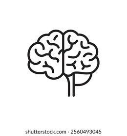 Human brain icon Black and white logo