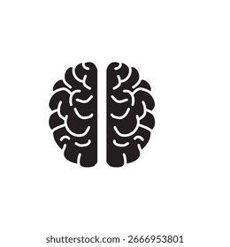 Icono de cerebro humano Ilustración negra y blanca del Vector del logotipo para el Web y el App.. eps
