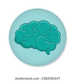 Human brain icon in cartoon style isolated on a white background.