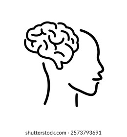 human brain icon with  critical thinking icon