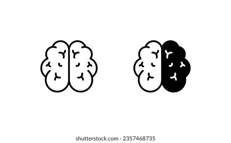Diseño de icono del cerebro humano con ilustración de fondo blanco