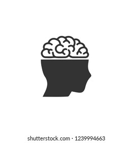 Human brain. Icon Flat