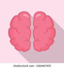 Human brain icon. Flat illustration of human brain vector icon for web design