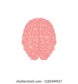 Human brain icon in flat style, vector illustration