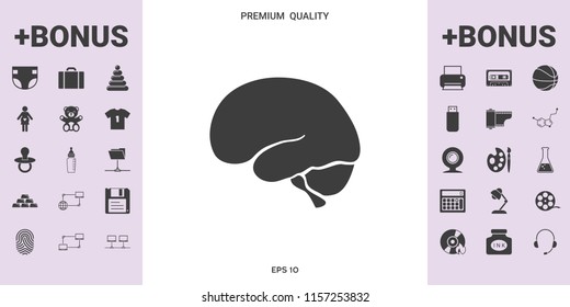 Human brain icon - graphic elements for your design