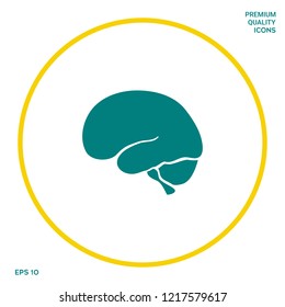 Human brain icon. Graphic elements for your design