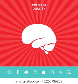 Human brain icon. Graphic elements for your design
