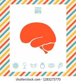 Human brain icon. Graphic elements for your design