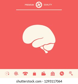 Human brain icon. Graphic elements for your design