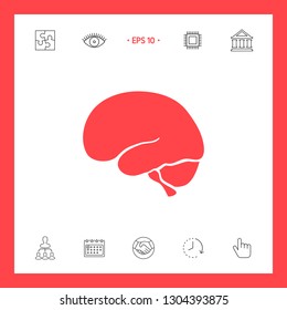 Human brain icon. Graphic elements for your design