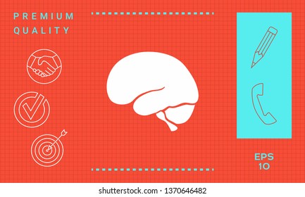 Human brain icon. Graphic elements for your design