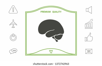 Human brain icon. Graphic elements for your design