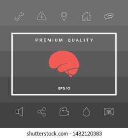Human brain icon. Graphic elements for your design