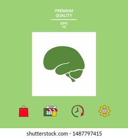 Human brain icon. Graphic elements for your design