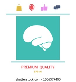 Human brain icon. Graphic elements for your design