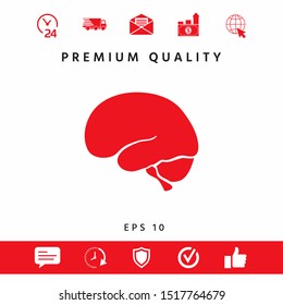 Human brain icon. Graphic elements for your design