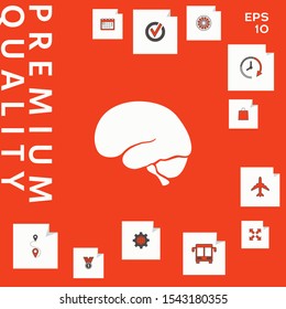 Human brain icon. Graphic elements for your design
