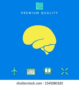 Human brain icon. Graphic elements for your design