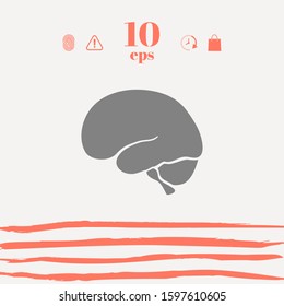 Human brain icon. Graphic elements for your design