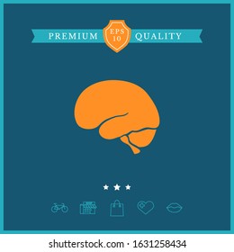 Human brain icon. Graphic elements for your design