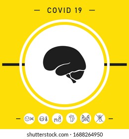 Human brain icon. Graphic elements for your design