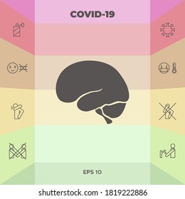 Human brain icon. Graphic elements for your design