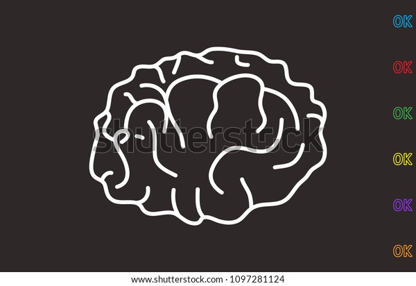 Human Brain Icon Illustration Stock Vector Royalty Free Shutterstock