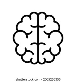 human brain icon illustration in outline style