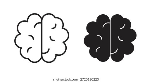Ilustración de icono de cerebro humano, Vector de línea delgada, signo de Diseño web,