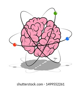 Human brain icon. Isolated on white background. 