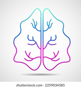 Human brain icon isolated on white background. Vector illustration