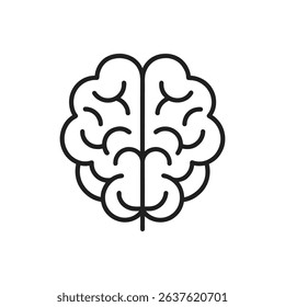 Human Brain icon line art on white background